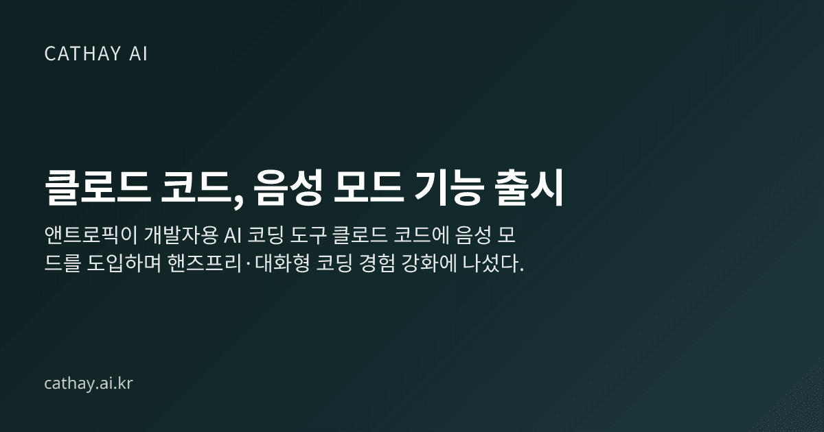 클로드 코드, 음성 모드 기능 출시