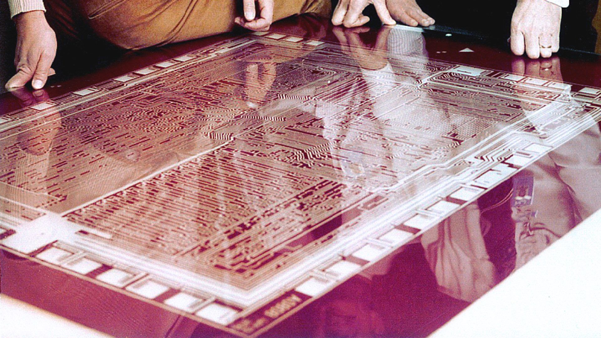 Owner of original Intel 8080 pre-production layout seeks restorer — handcrafted Rubylith mask shows 5,000 tran